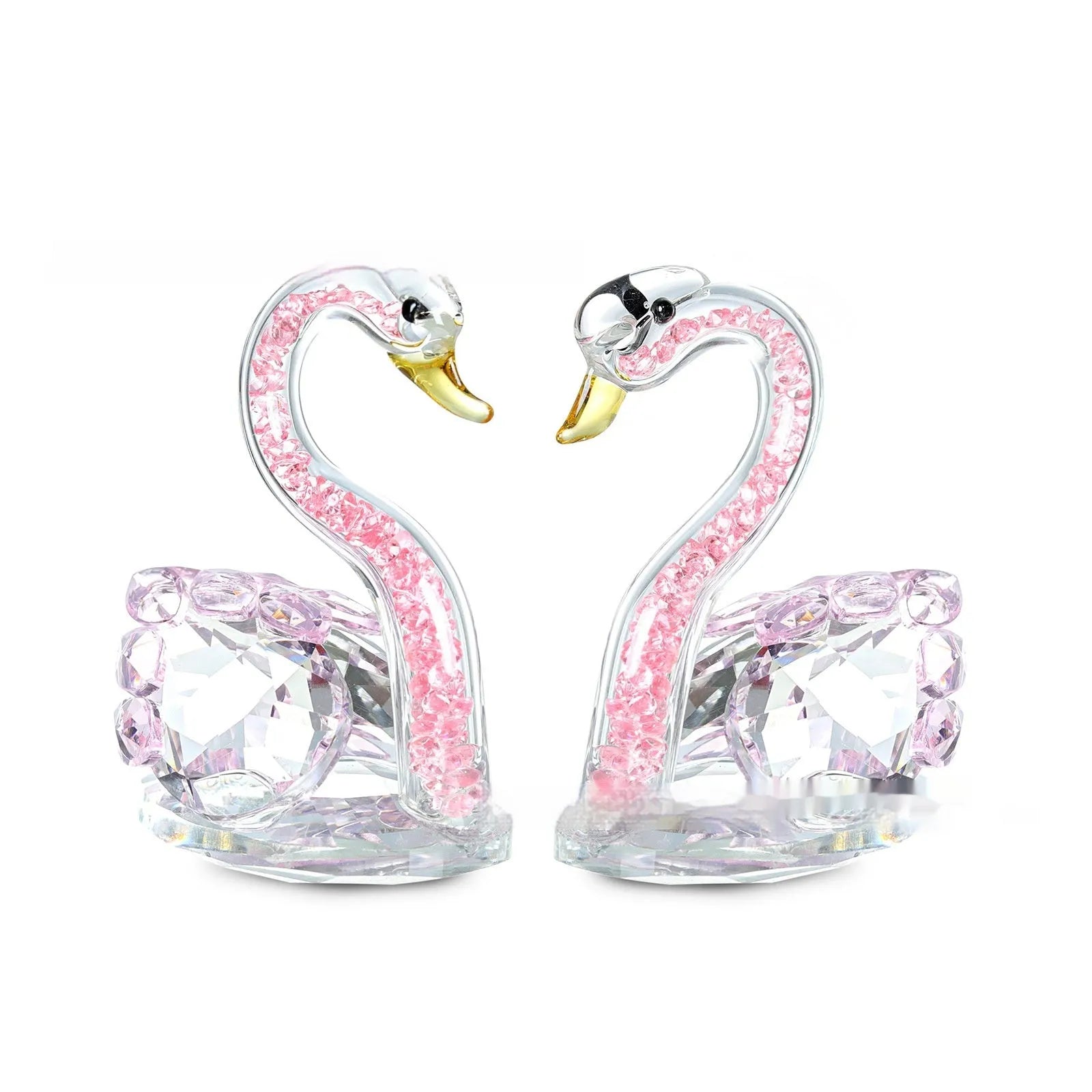 White crystal swan ornament in modern simplicity style with colour options