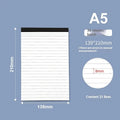 A4 tearable notebook with a paper cover and ivory white grid pages, showing adhesive binding.