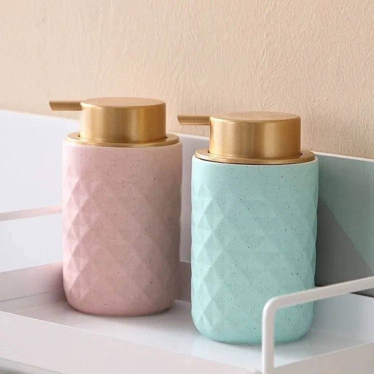 ABS plastic facial cleanser foam pump dispenser in gold finish