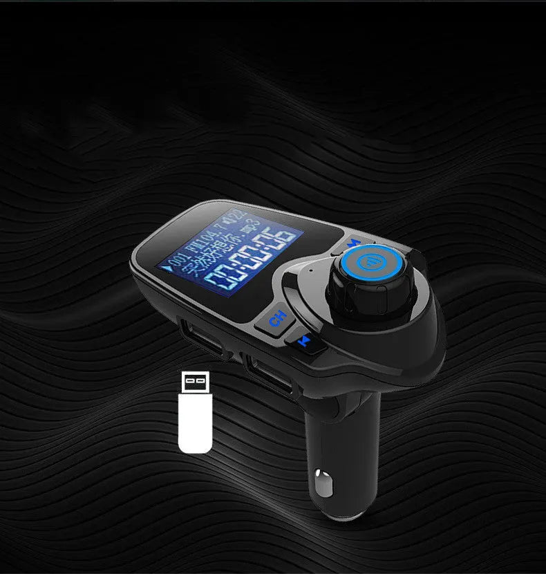 Black G7 Bluetooth car hands-free transmitter with FM transmitter and USB charging port