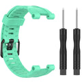 Solid silicone vent watch strap for Huami Amazfit Ares A1908 in black, 121+91mm, with tool knife