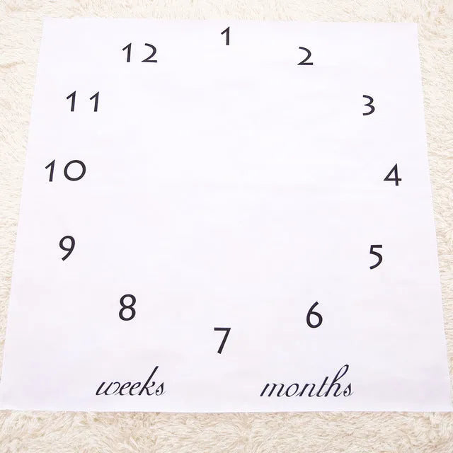 White square baby blanket measuring 100 by 100 centimetres made from polyester cotton fabric