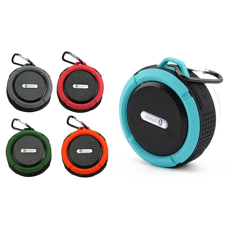 Compact waterproof Bluetooth speaker in six colours with 3W stereo and 500mAh battery