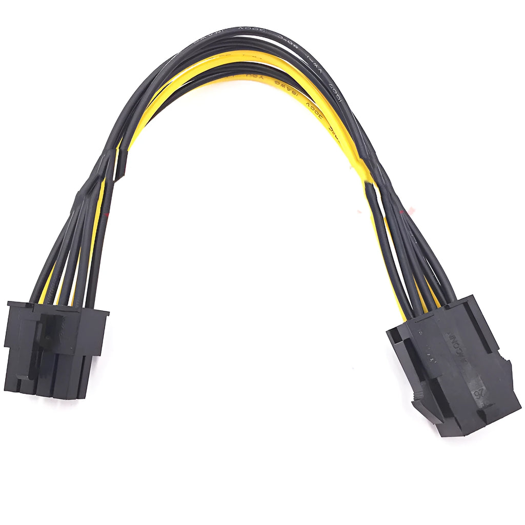 20cm 6P to 8P graphics card power extension cable with black connectors