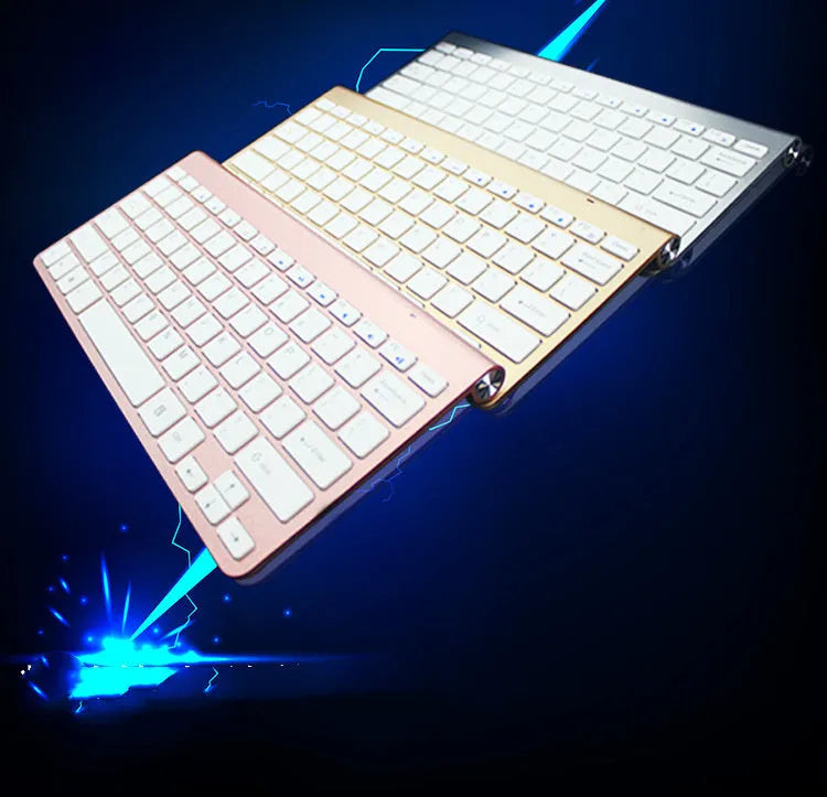 2.4G wireless keyboard and mouse combo set in gold with slim design for laptop, Mac, PC, smart TV, PS4