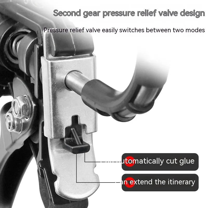 Aluminium alloy manual glue gun with 13 bearing structure for sealant application.