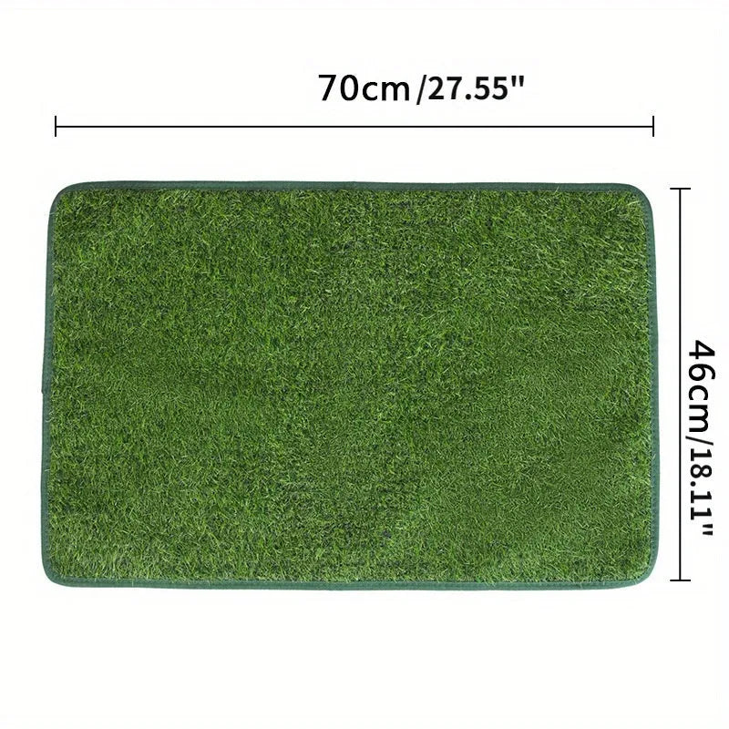 Artificial grass dog toilet training mat with washable surface in three size options