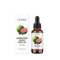 30ml bottle of guava seed oil facial serum with a pump dispenser.
