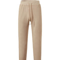 Men's casual loose solid colour waffle knit drawstring pants in khaki, front view, on white background