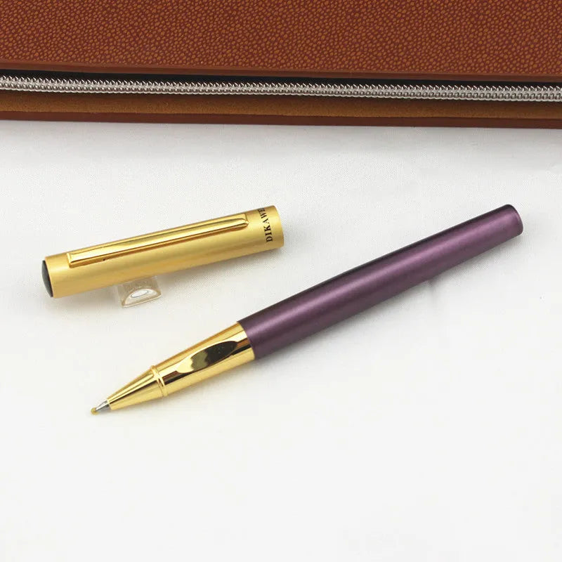 Baozhu pen with metal shell shown in seven colour options including coffee, purple, grey, and black.