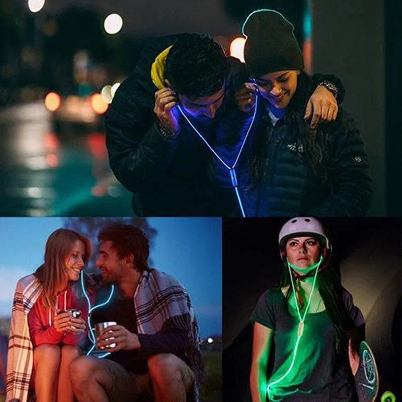 Blue LED light up earphones with 3.5mm plug and remote control, showing aluminium alloy ear shells.