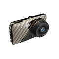 4 inch touch screen dual lens dash cam showing front and rear camera positions