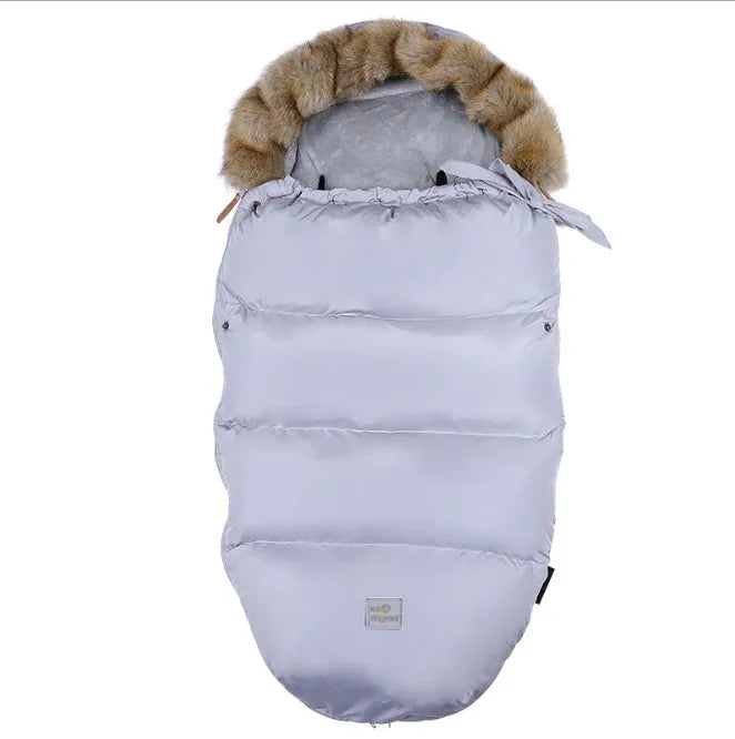 Baby stroller sleeping bag in down cotton fill, polyester fibre outer, 46x95x8cm, suitable for cold weather walks