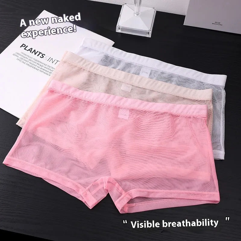 New flat foot breathable elastic low waist boxer briefs in solid colour for men