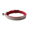 Soft flocking cat collar with elastic buckle and metal gang drill in assorted colours.