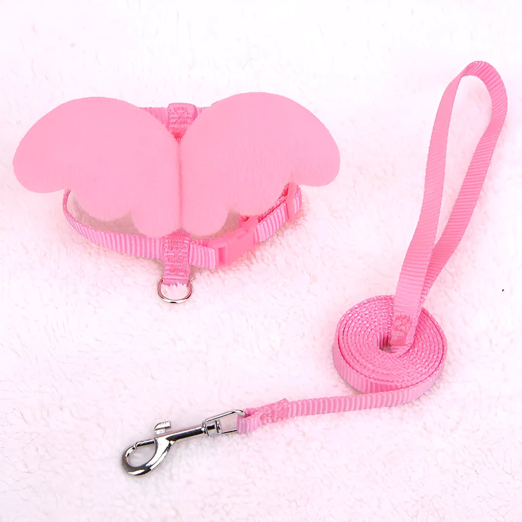 Pet walking dog angel wings hand holding rope leash in cloth with six colour options and three sizes