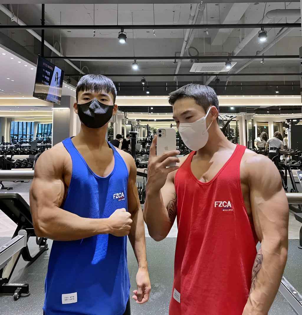 Men's cotton fitness vest in multiple colours for summer running and gym training.