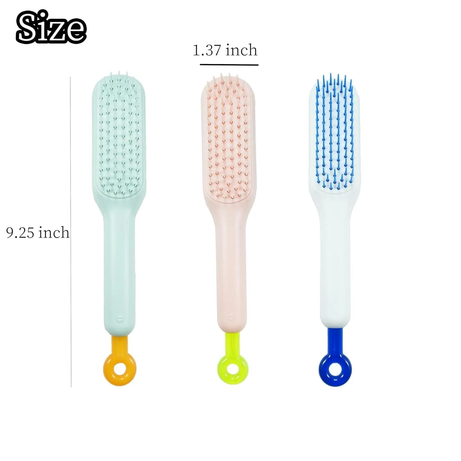 Blue, pink, and white dual-sided soft bristle brush for grooming small dogs