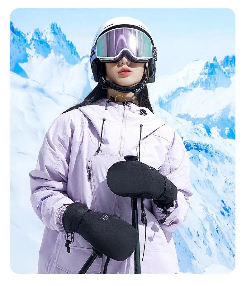 Black windproof cycling gloves with touch screen fingertips for cold weather riding