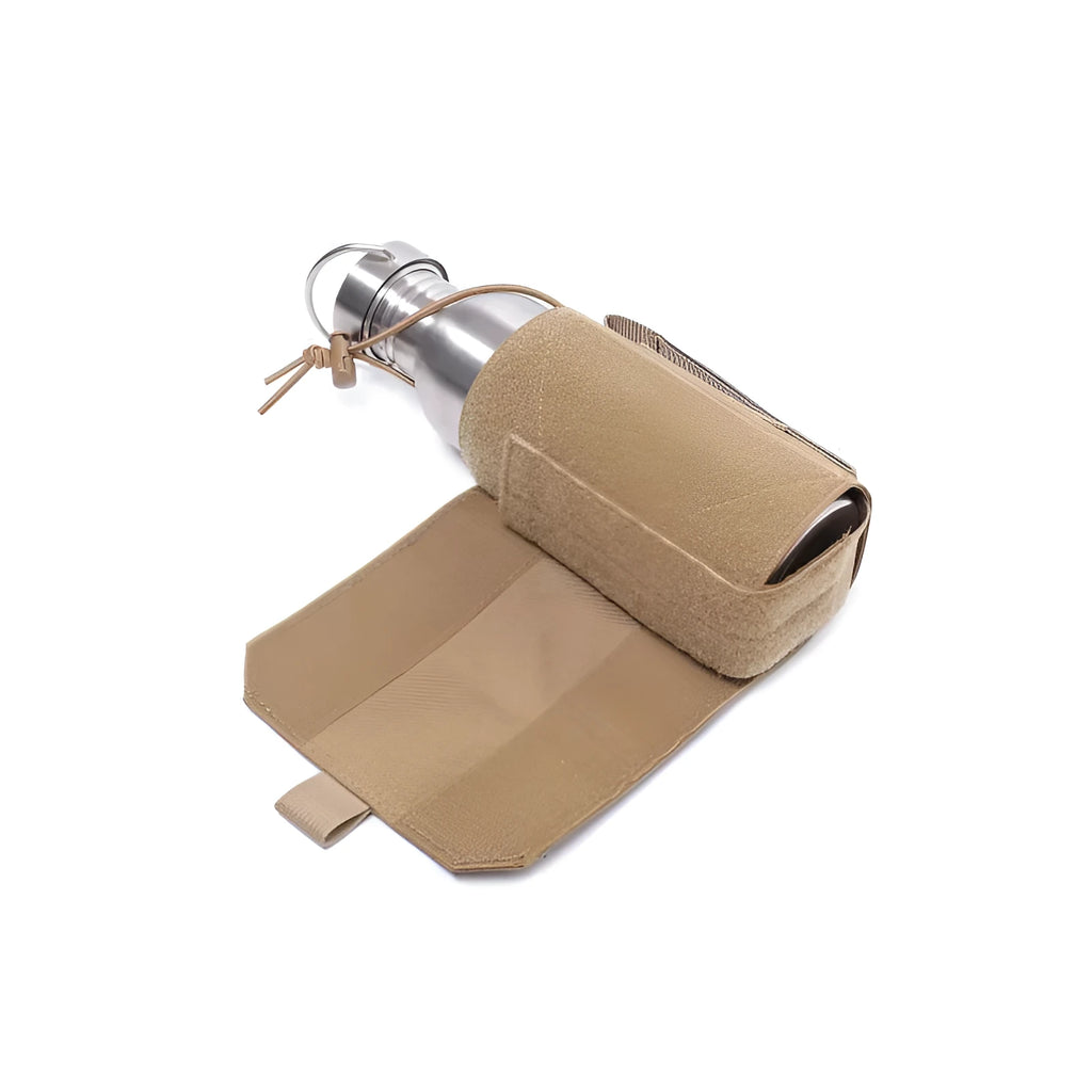 Adjustable black Oxford cloth bottle cover with strap, fitting a 750ml bottle for outdoor use.