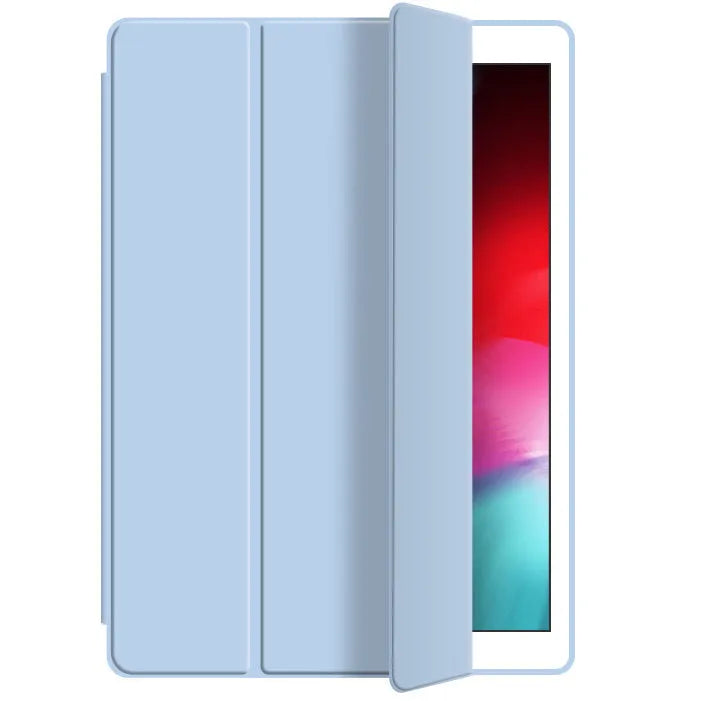 Tri-fold protective cover case for iPad Mini Air Pro in Noble Black, showing back shell and folded stand
