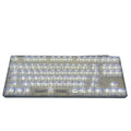 Transparent 132-key universal keyboard keycap replacement set on white background