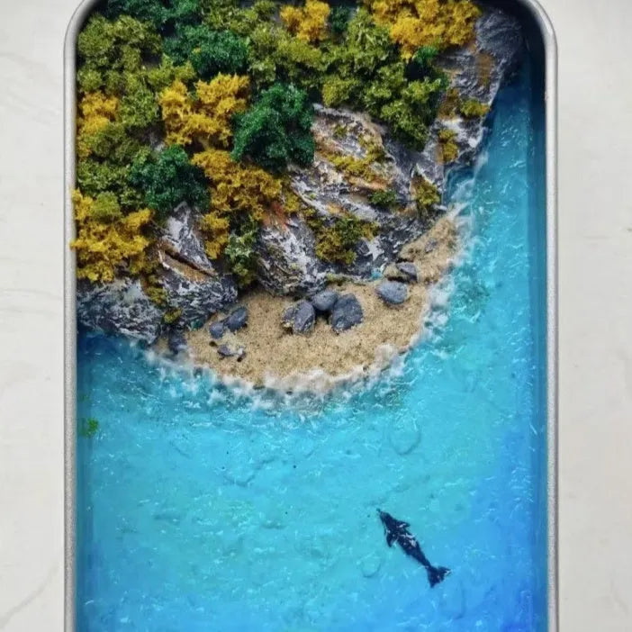 DIY bamboo marine landscape model ornament for aquarium diorama projects.