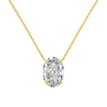 A sterling silver necklace with a geometric oval ice flower pendant on a chain.