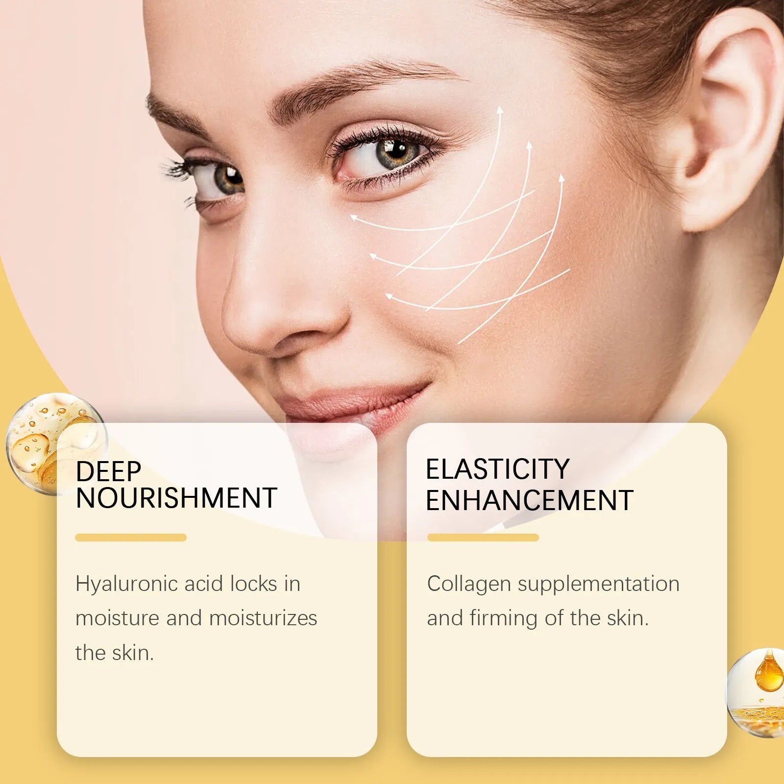 50g jar of neck cream with hyaluronic acid and collagen formulation