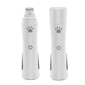 Electric pet nail grinder with diamond head, USB cable, safety cover and three speed settings for small to large pets
