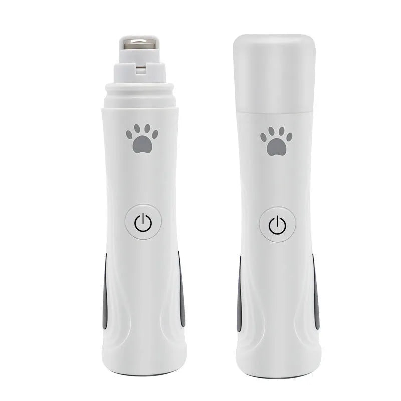 Electric pet nail grinder with diamond head, USB cable, safety cover and three speed settings for small to large pets