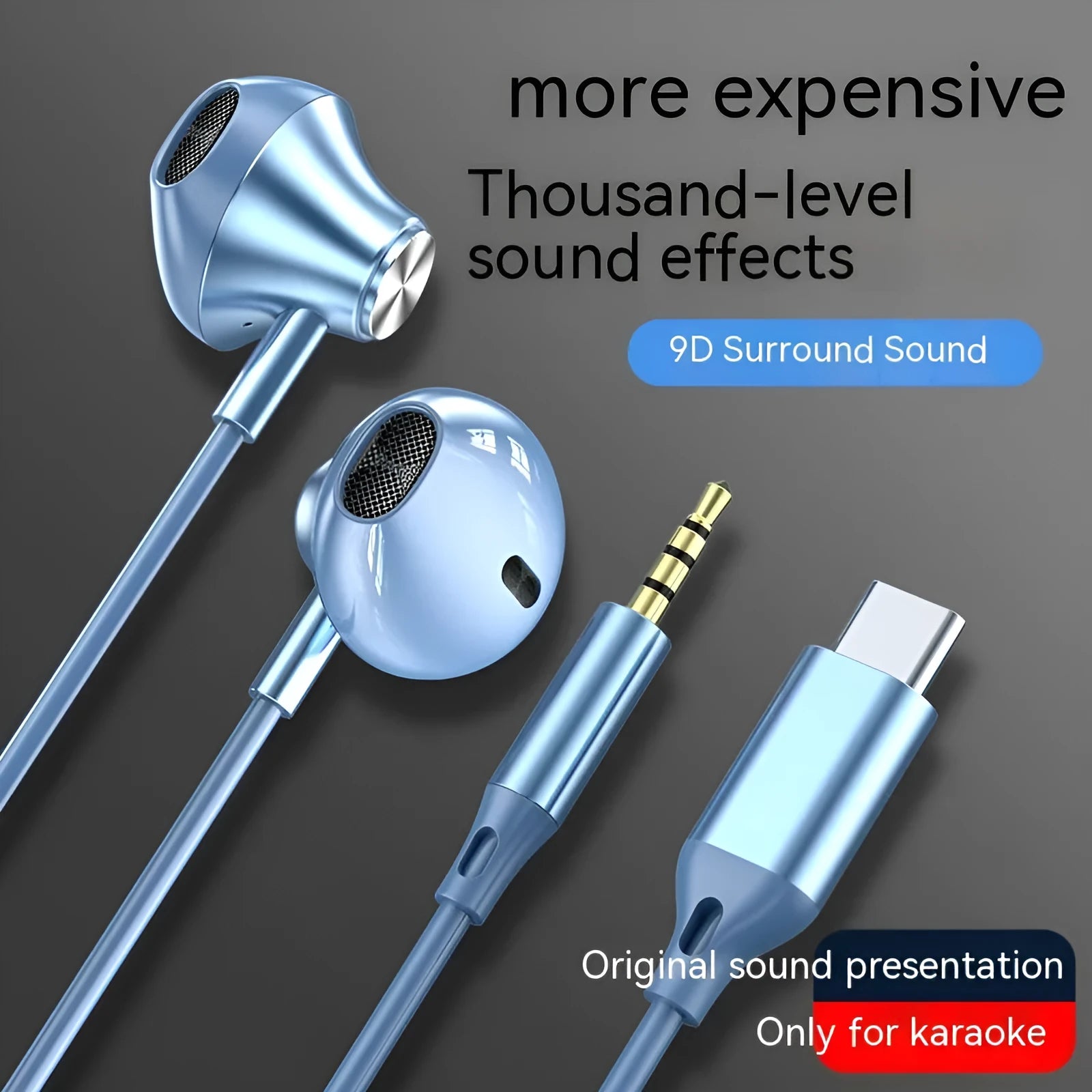 Digital decoding extra bass wired headset with mic, inline control, 1.2m cable, ABS, multiple colour options