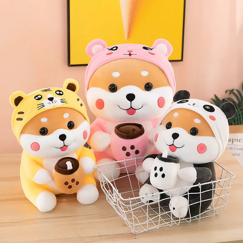 65cm mascot plush toy cartoon doll in black with anime pattern