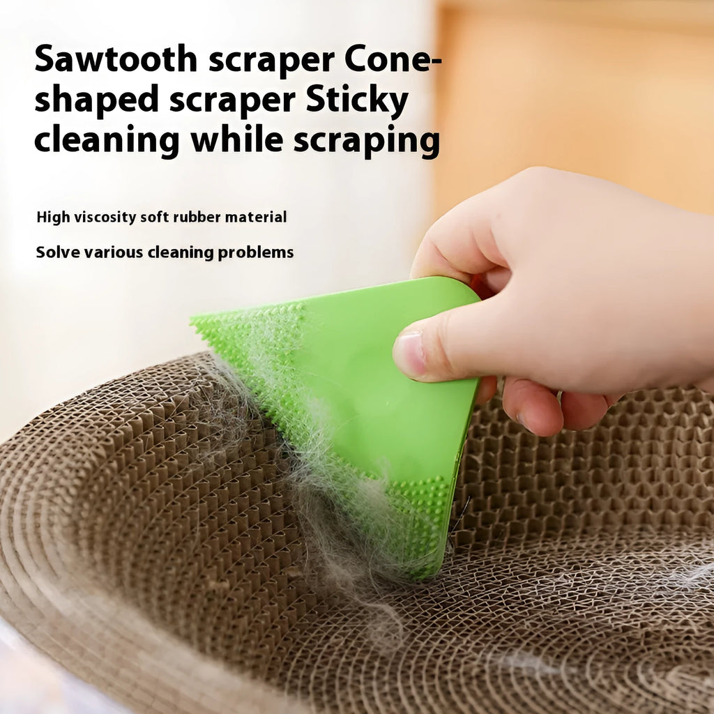 PTE pet hair scraper comb in avocado green colour for grooming cats and removing hair from fabrics.