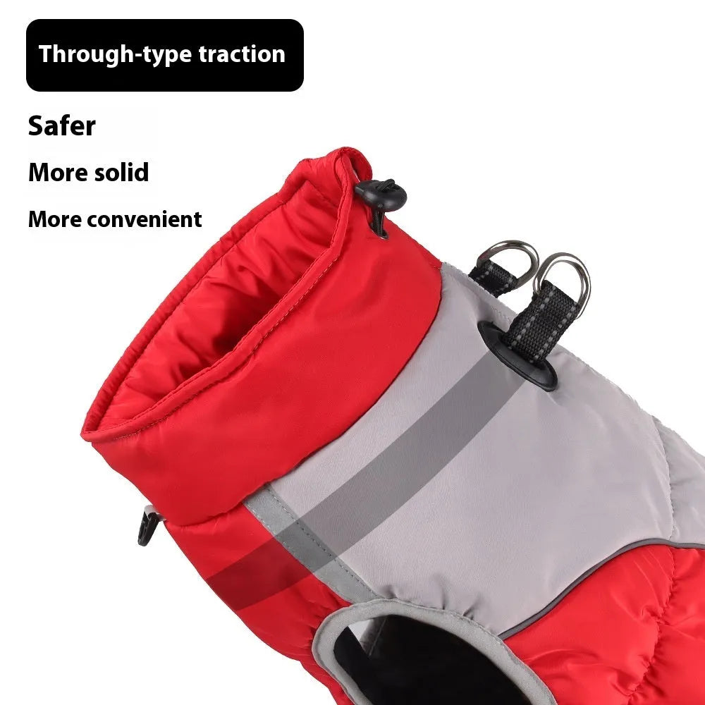 Cotton windproof dog winter coat in black blue red navy blue colours sizes XL 2XL 3XL 4XL 5XL 6XL