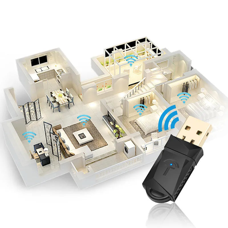 300 Mbps wireless USB WiFi adapter with internal antenna, 2.4 GHz network card for desktop and laptop