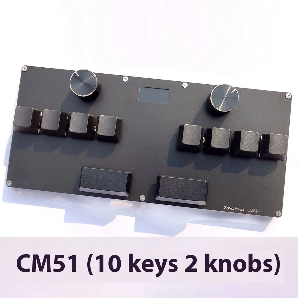 Customisable magnetic axis numeric game keyboard with screen and control knob in black, pink, silver, or white