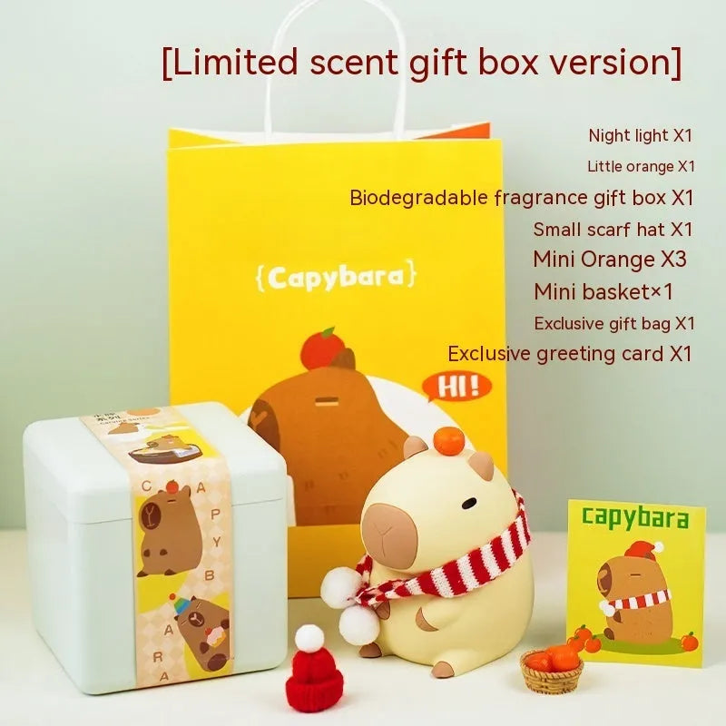 Capybara animal shaped small night lamp decoration with USB charging port