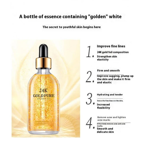 24K gold nicotinamide hyaluronic acid facial essence liquid with ginseng for skincare
