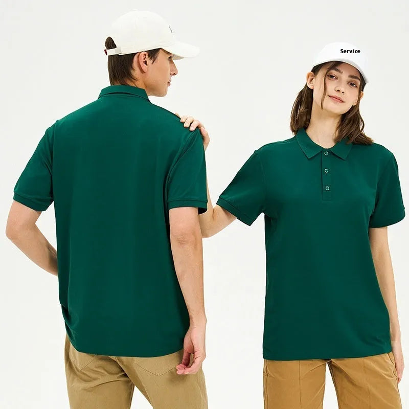 7A antibacterial business lapel polo shirt short sleeve in black for office commute