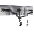 Black triple-arm gas spring computer monitor mount for 13-27 inch screens with aluminium alloy construction