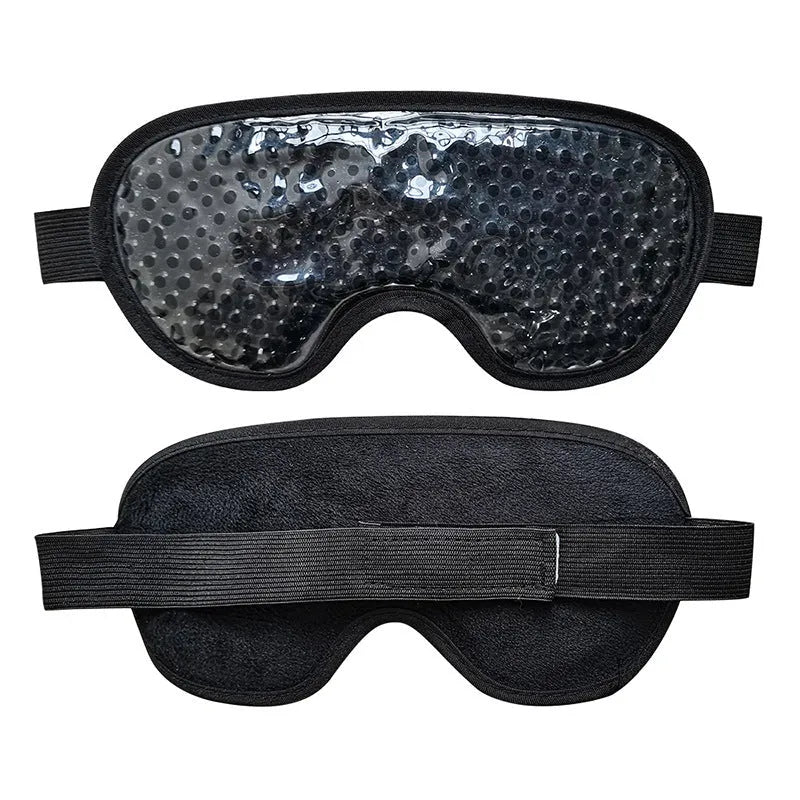 White rechargeable hot and cold compress eye mask device with USB cable