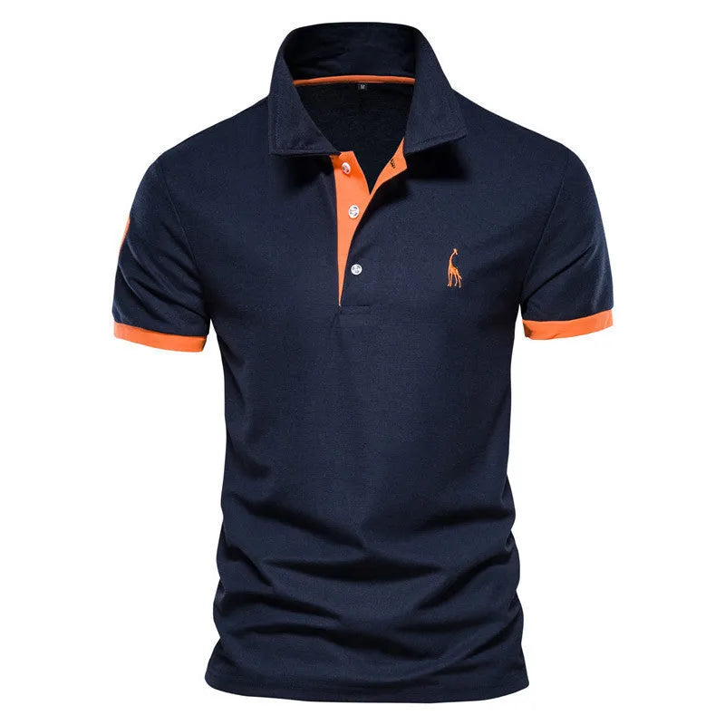 Men's slim fit t-shirt with an embroidered deer design on the chest, available in various colours.
