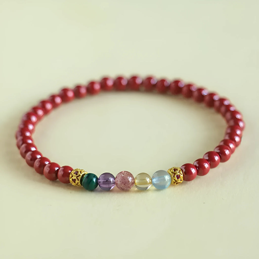 Handmade purple gold sand crystal bead bracelet on wrist, showing 4mm and 6mm size options.