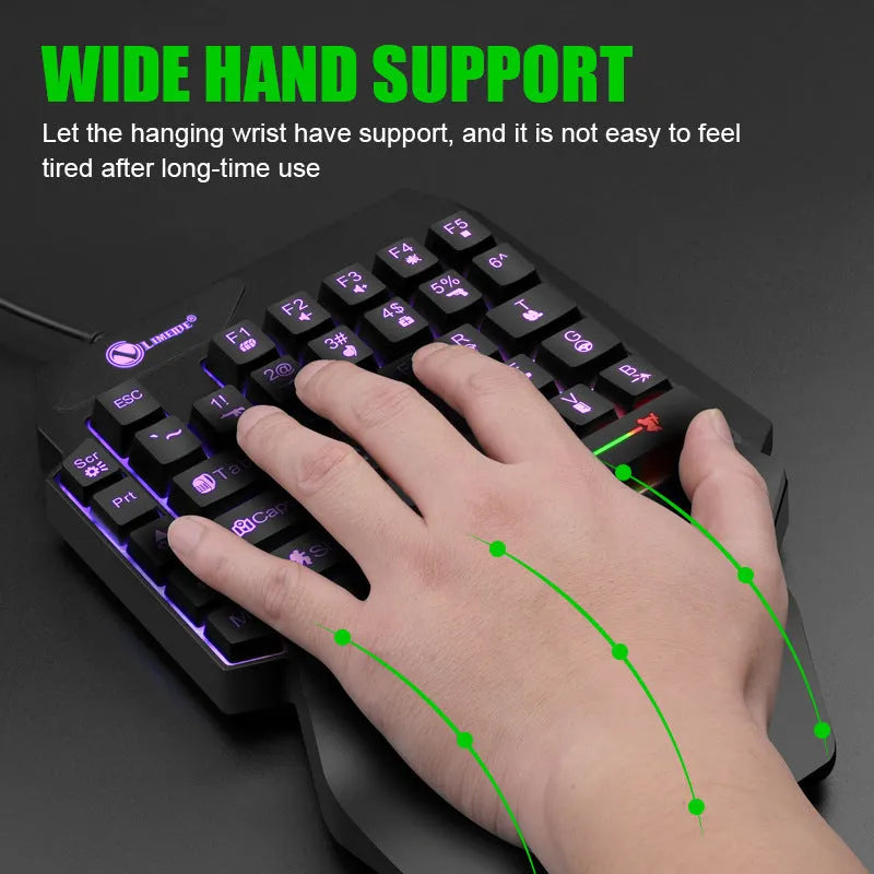 GK103S single-handed mechanical gaming keyboard converter with blue luminous lighting