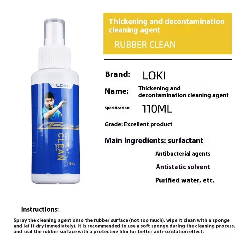 110ml table tennis rubber cleaning liquid with sponge applicator for racket maintenance