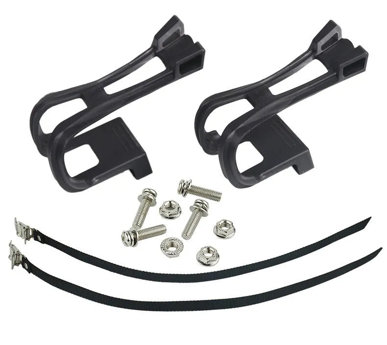 Fitness spinning pedal foot holder rope set with plastic covers, lashings, and metal bolts