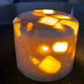 Terrazzo nightlight with tri-colour dimming on bedside table