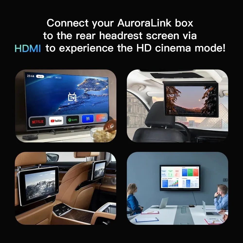 Wireless CarPlay Android Auto adapter plastic 120x3mm with USB and HDMI ports for original car wired systems