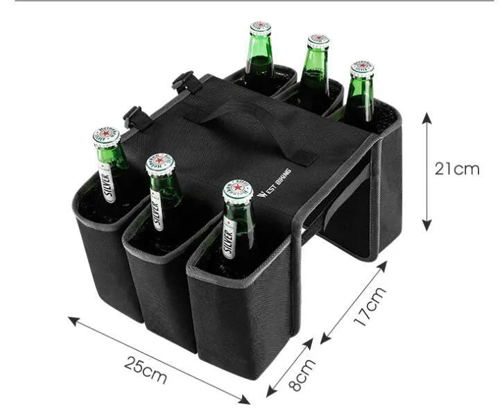 Black and orange blue bicycle drink storage bag with 2-litre capacity and double-sided anti-scratch design.
